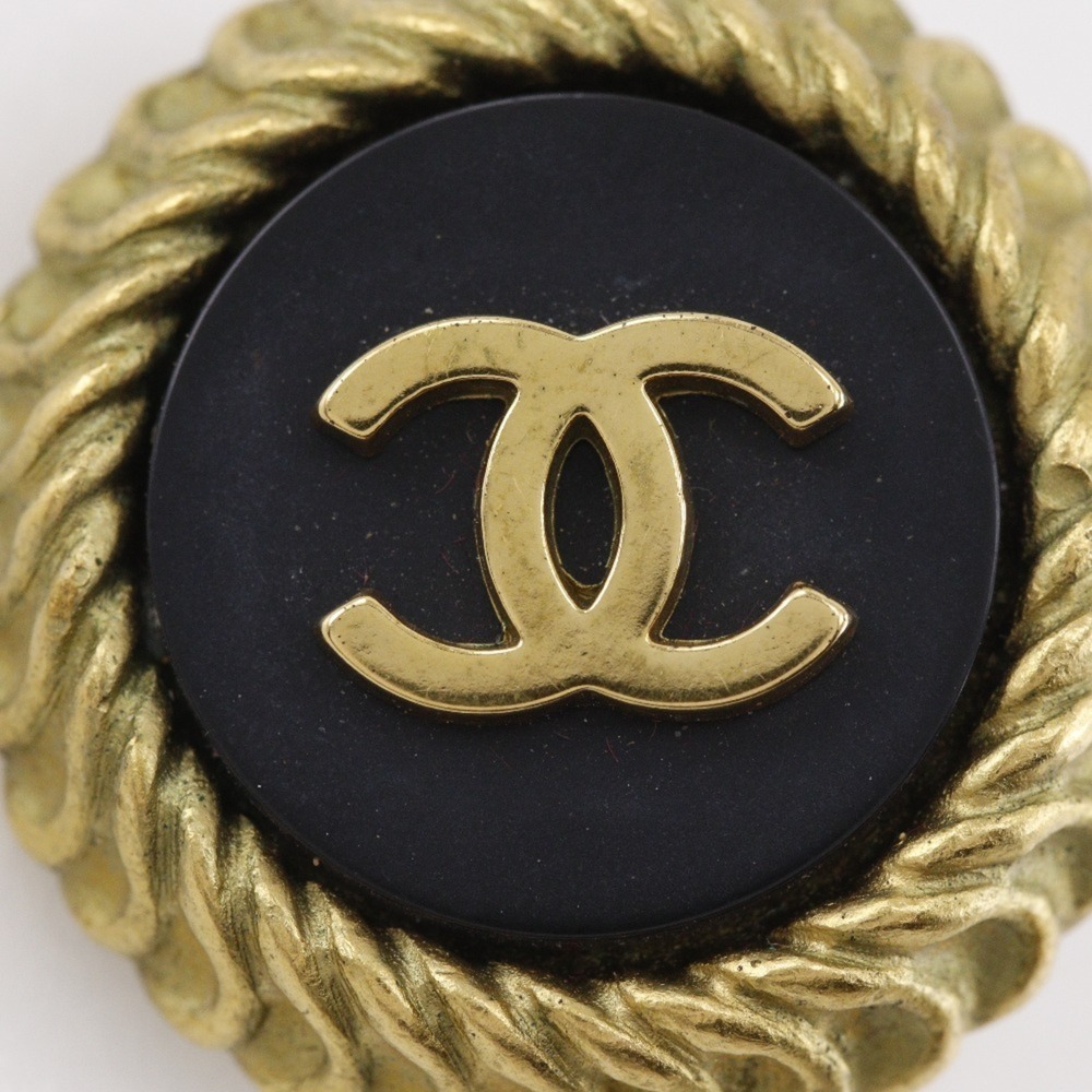 CHANEL Authentic Vintage Black Logo Earrings - Picture 7 of 9